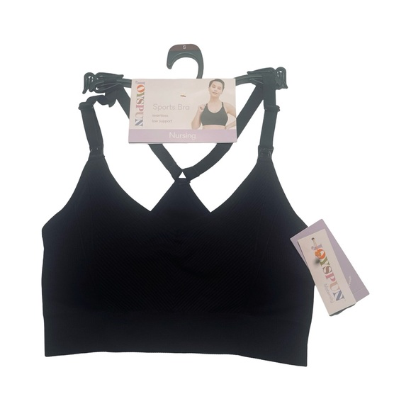Joyspun Black Maternity Yoga Back Wire-Free Nursing Bra Seamless Sz Small NWT - Picture 4 of 6